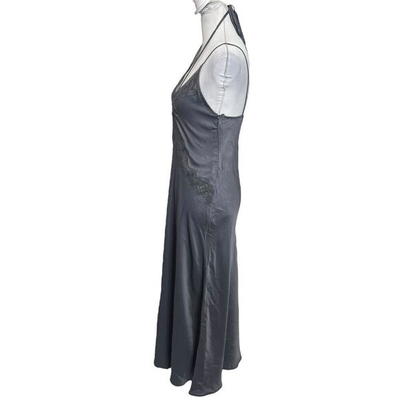 ZARA NWT Midi Camisole Slip Dress Charcoal Grey Women’s Size Small Satin - Picture 5 of 13